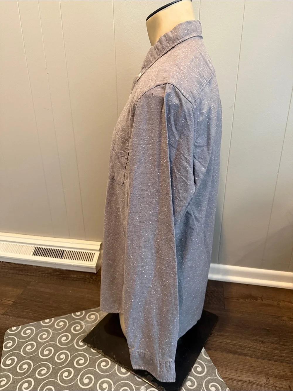 J. Crew Men's XL Heathered Gray Button-Down Shirt